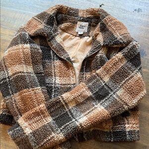Tiger Mist Checkered Sherpa Jacket